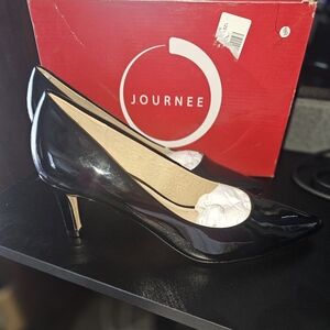 Journee Collection Black Patent Heels